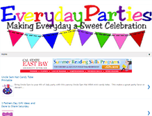 Tablet Screenshot of everydayparties.com